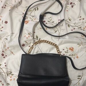 Aldo Black Shoulder Bag with Gold Chain
